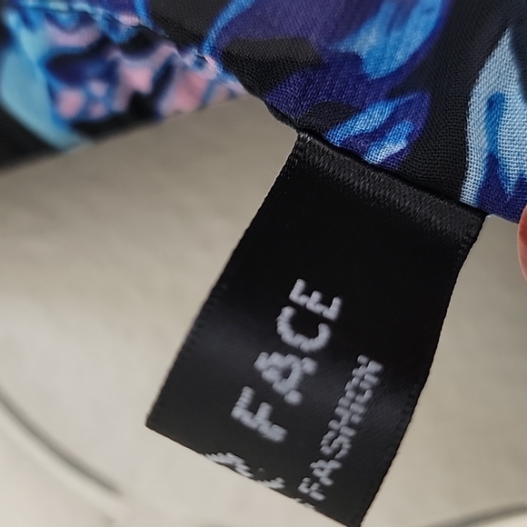 Face Face Black Floral Print Sheer High Low Blouse S - Picture 9 of 12